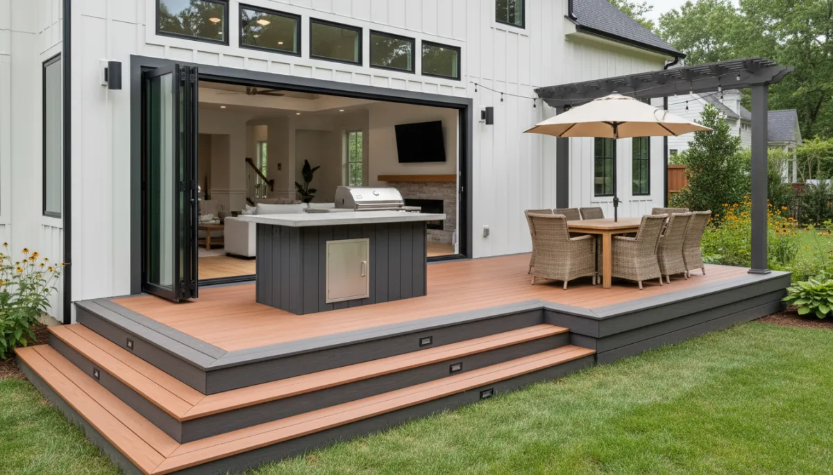 Custom composite deck design with Trex materials by Nashville contractor