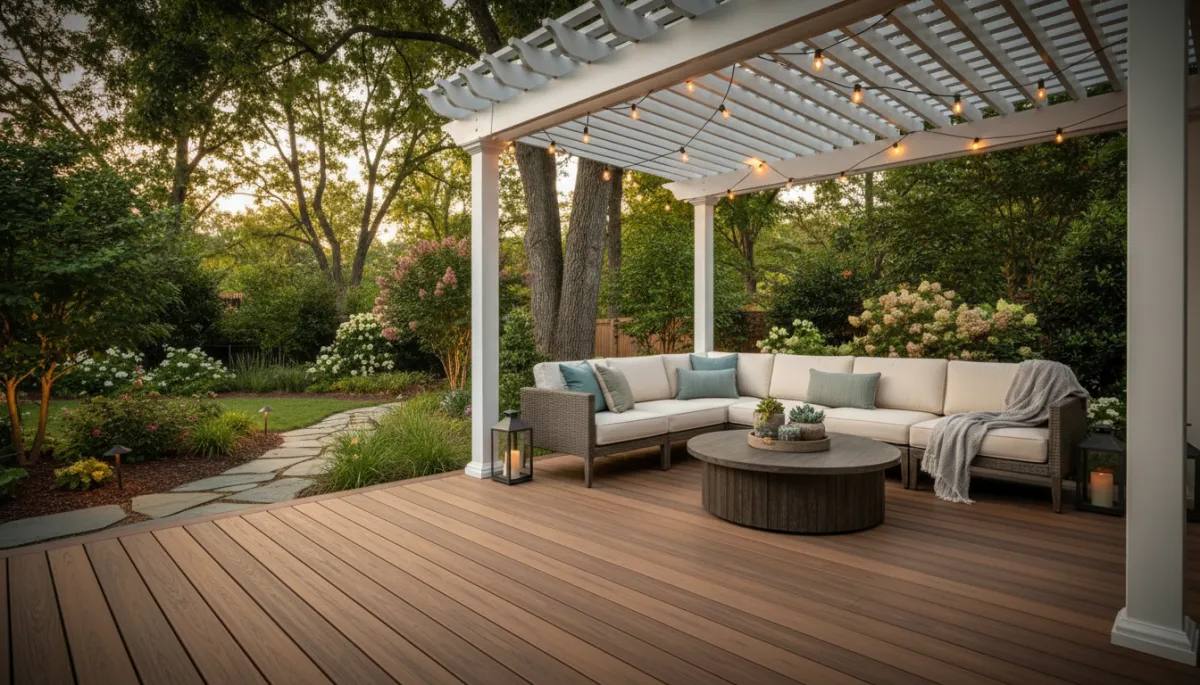 Trex outdoor living space with custom composite deck design in Nashville