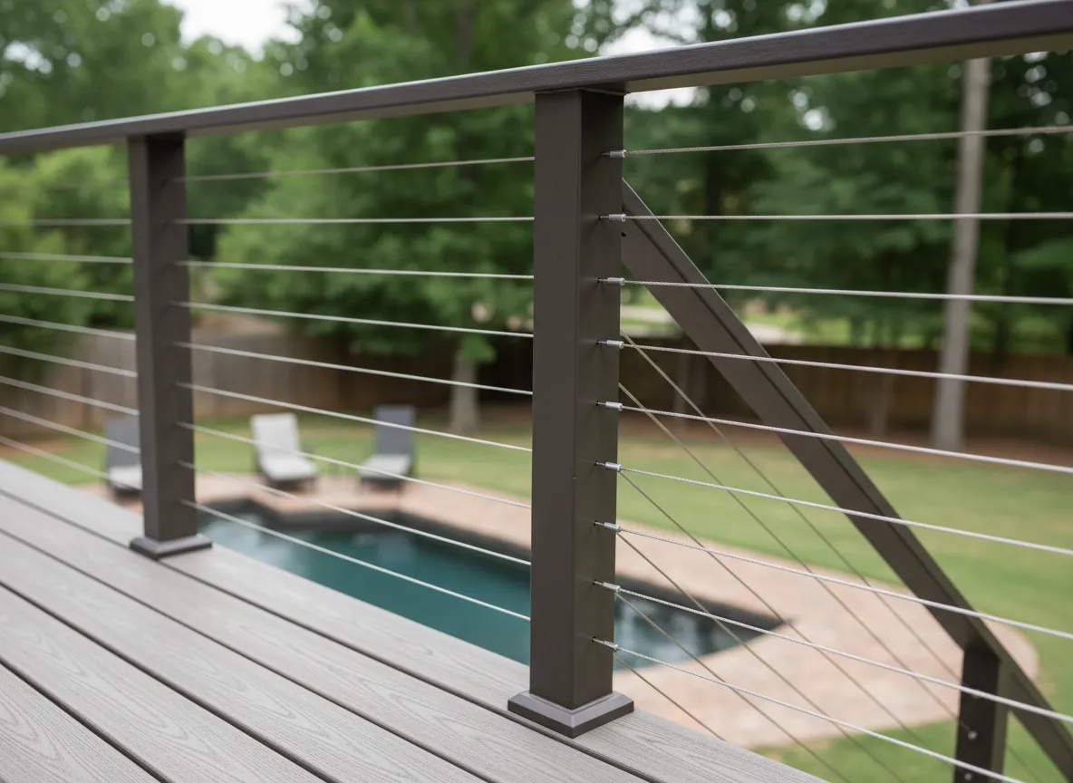 Trex deck railing design with modern composite materials in Nashville
