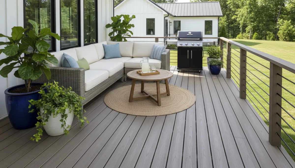 Low maintenance Trex composite deck built by professional contractors in Nashville Tennessee