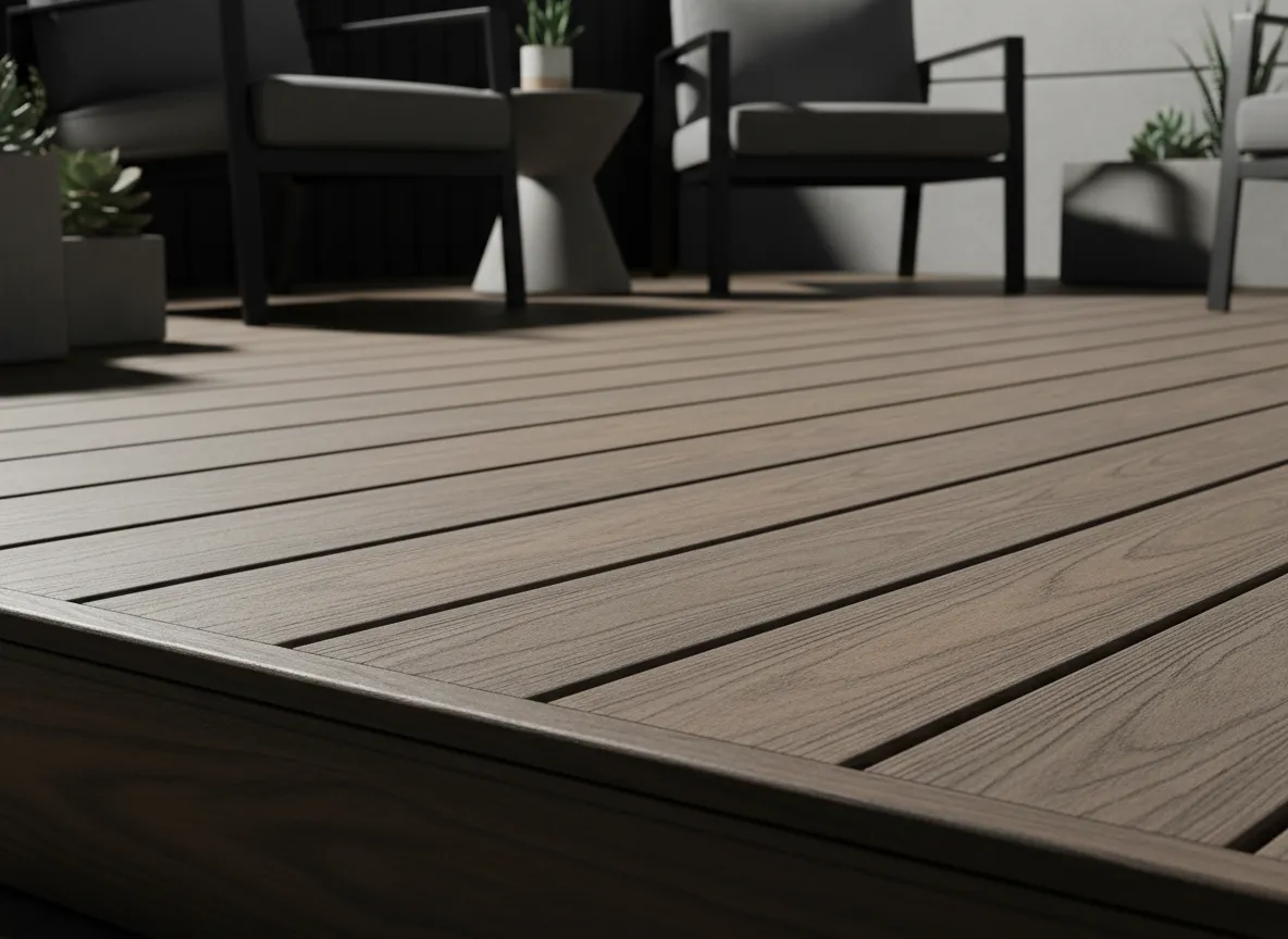 Low maintenance composite decking installed on a modern Nashville outdoor deck