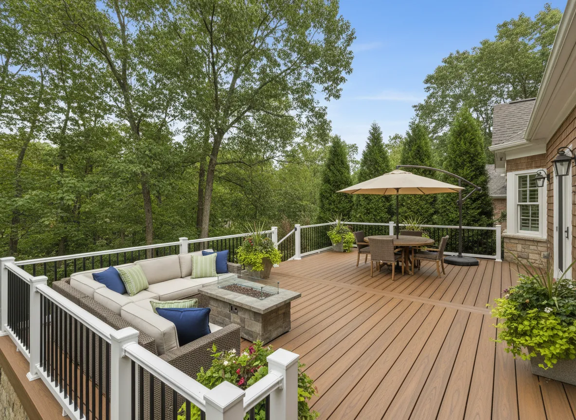 Trex outdoor living deck built by Nashville contractor Charlie Company