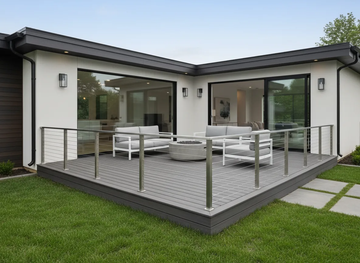 Modern Trex deck design installed by professional deck builders in Nashville Tennessee