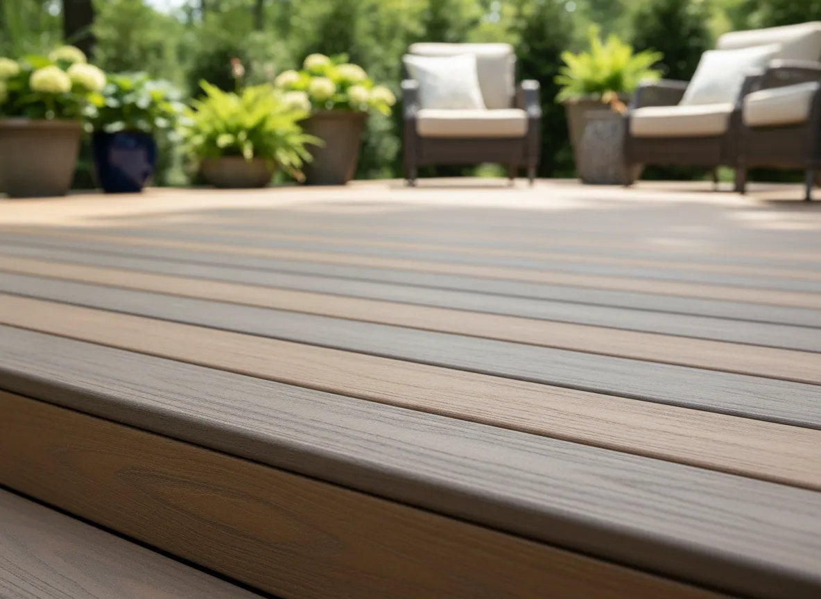 Custom Trex composite deck backyard installation in Nashville Tennessee