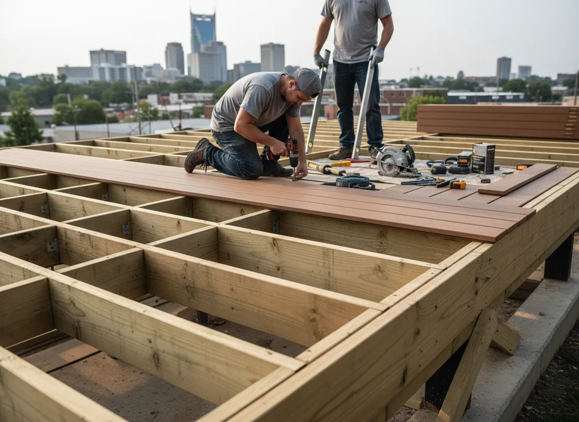 Trex deck framing and construction by composite decking contractors in Nashville