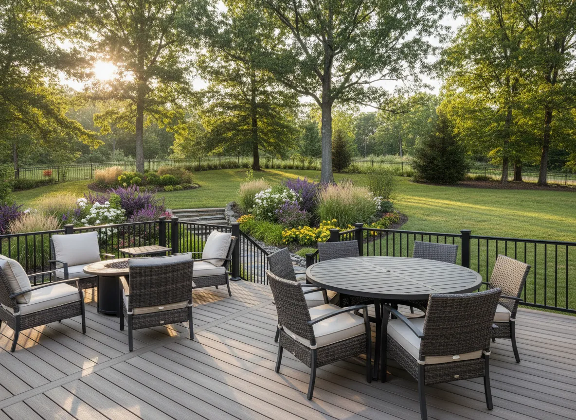 Low maintenance Trex deck built by Charlie Company deck contractors in Nashville Tennessee