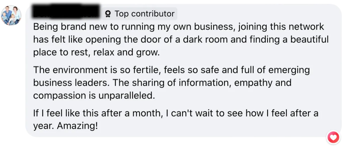 Testimonial screenshot 1