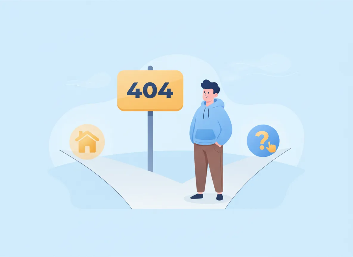 Friendly illustration for page not found