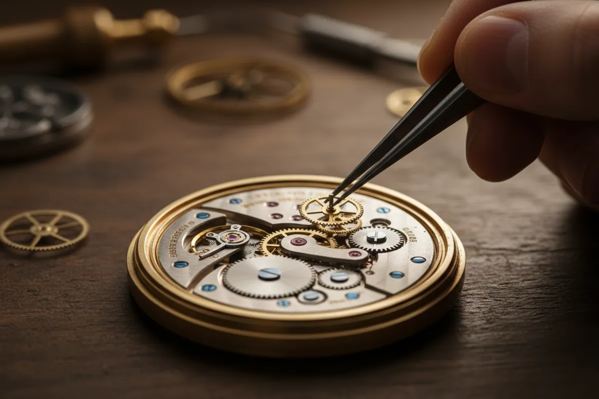 Feine mechanische Revision eines Uhrwerks
