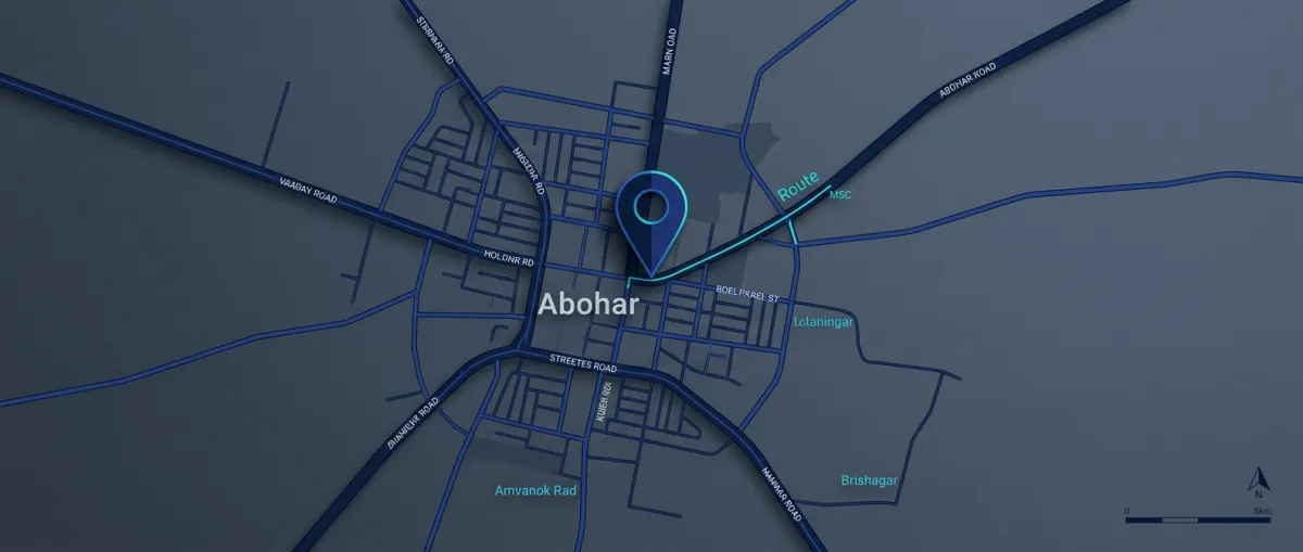 Map location overview for Amreen Infotech Abohar office