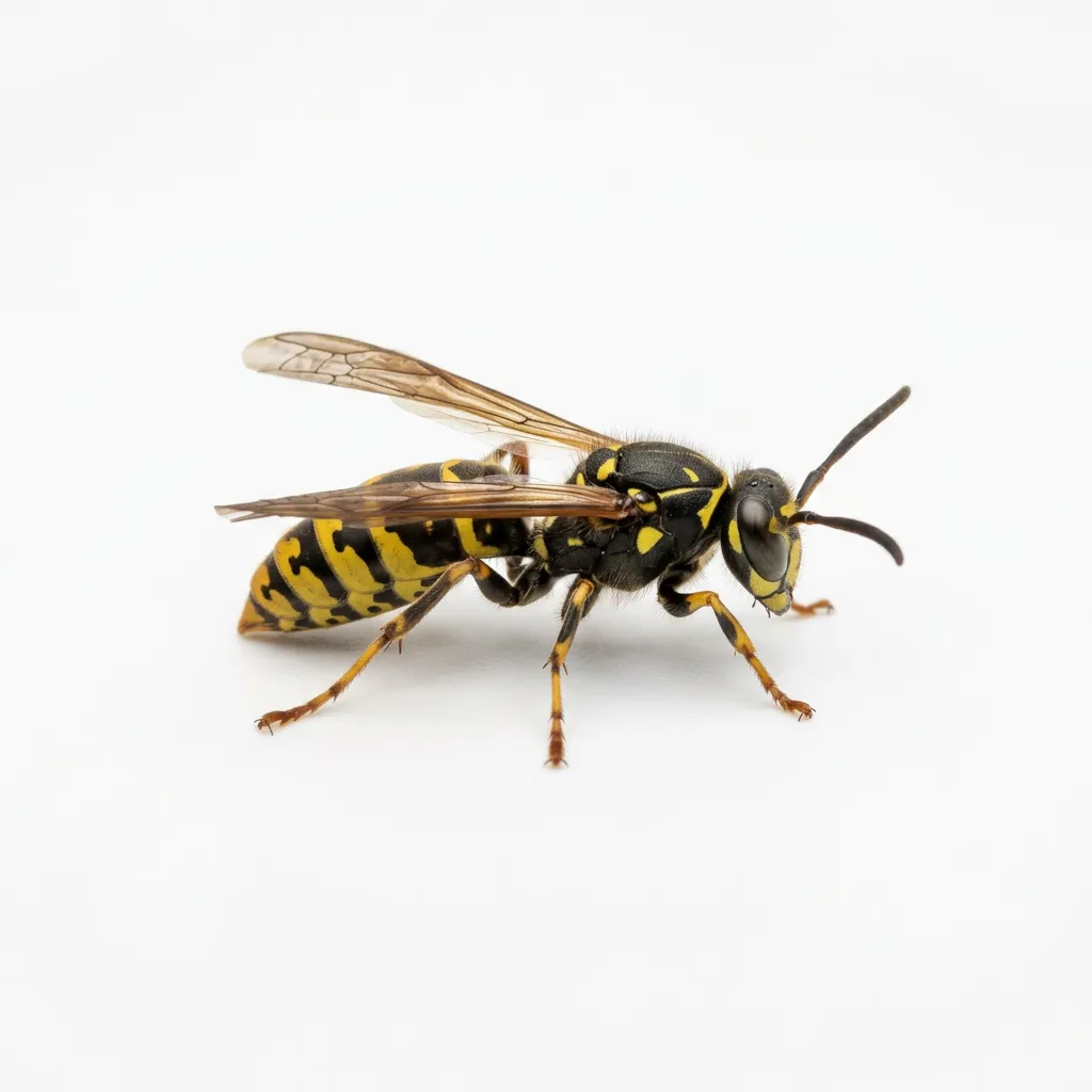A wasp on a white background