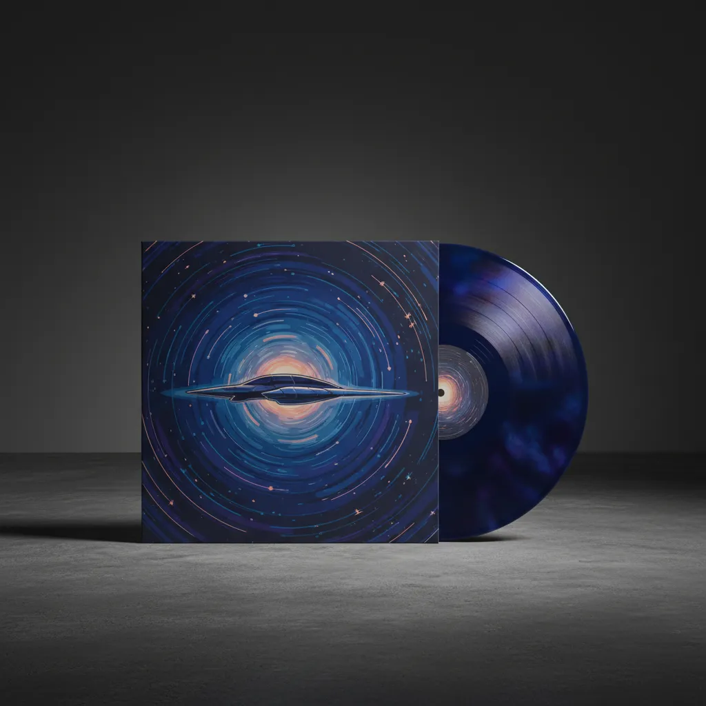 Square product shot of the 'Nebula Drive LP' vinyl with custom sleeve art.