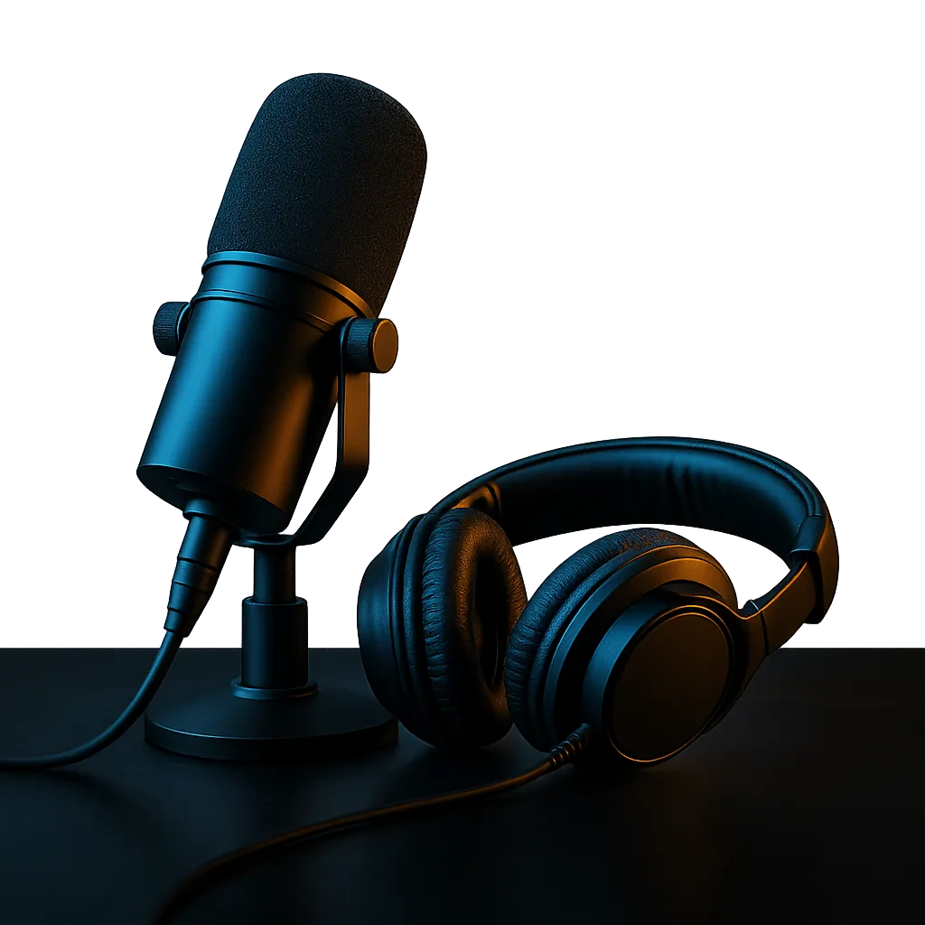 Professional podcasting setup