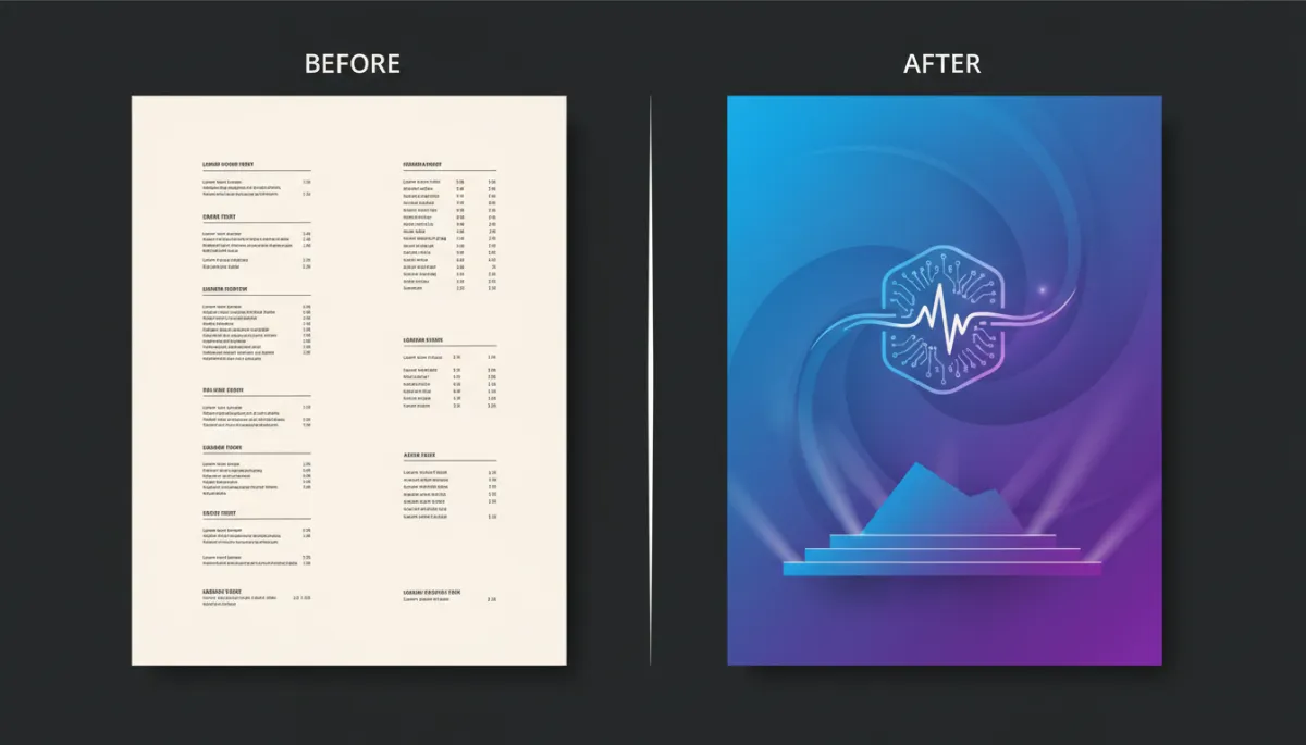 Poster design AI generated before and after