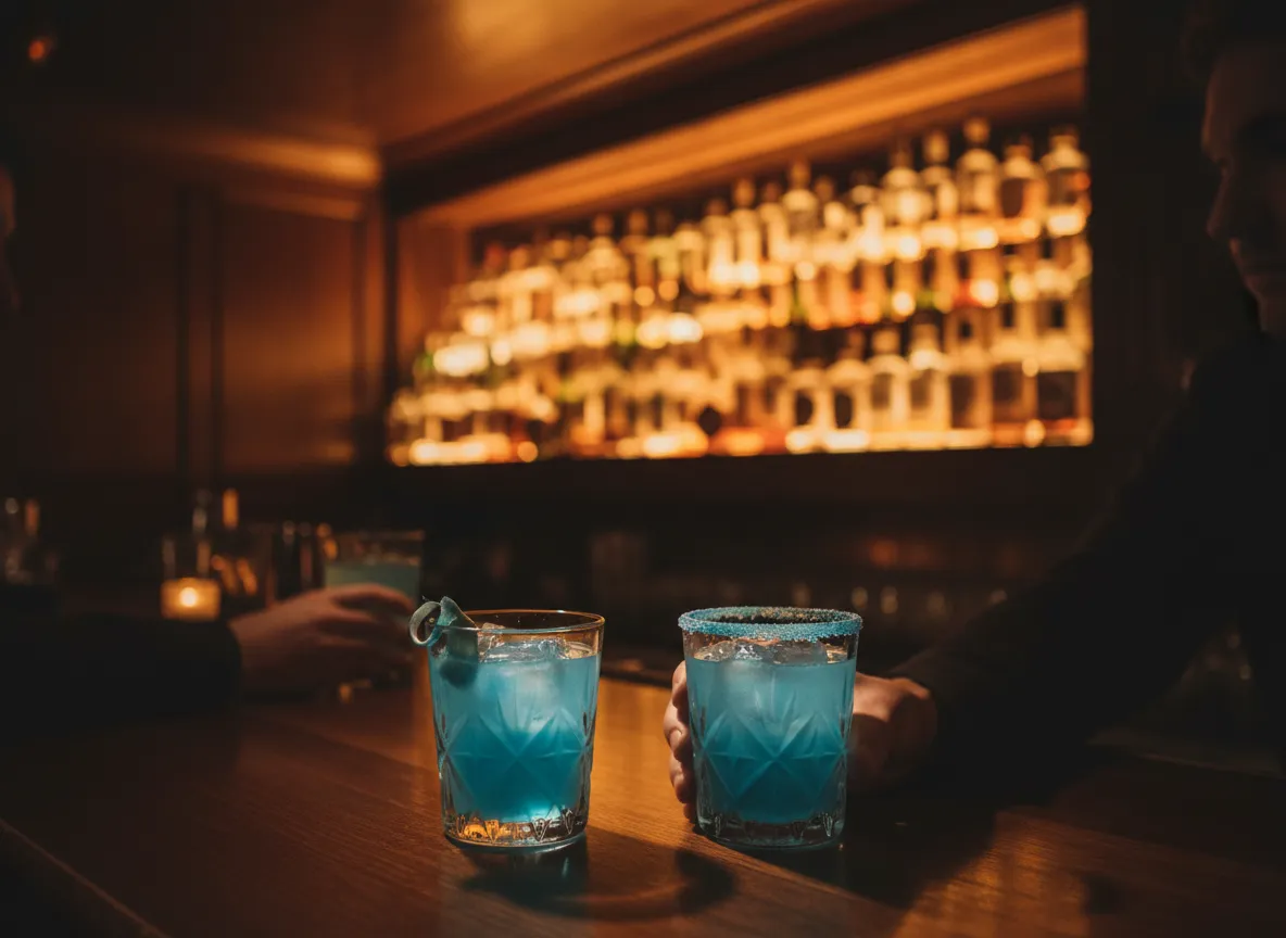 Moody speakeasy bar interior