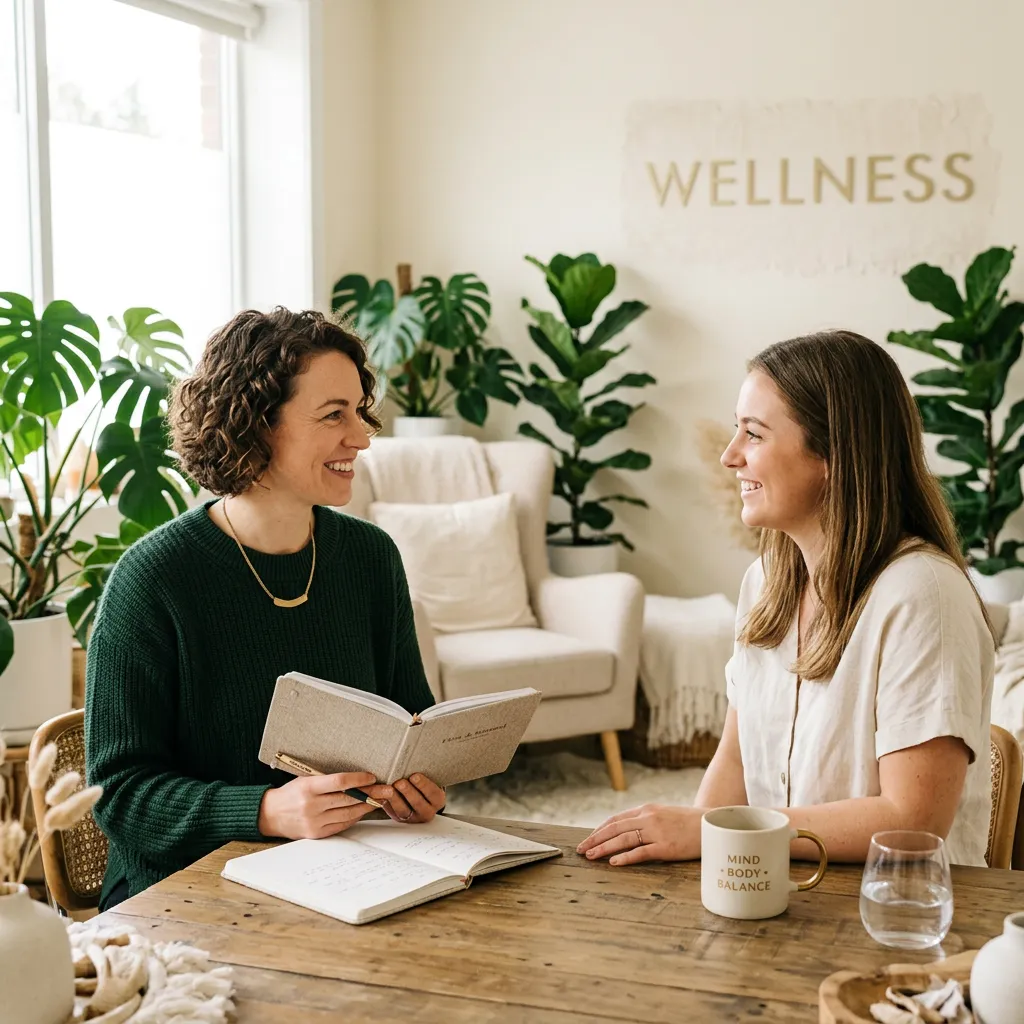 Wellness coach in private consulting studio