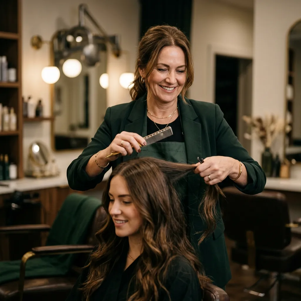 Boutique hair and beauty salon styling station