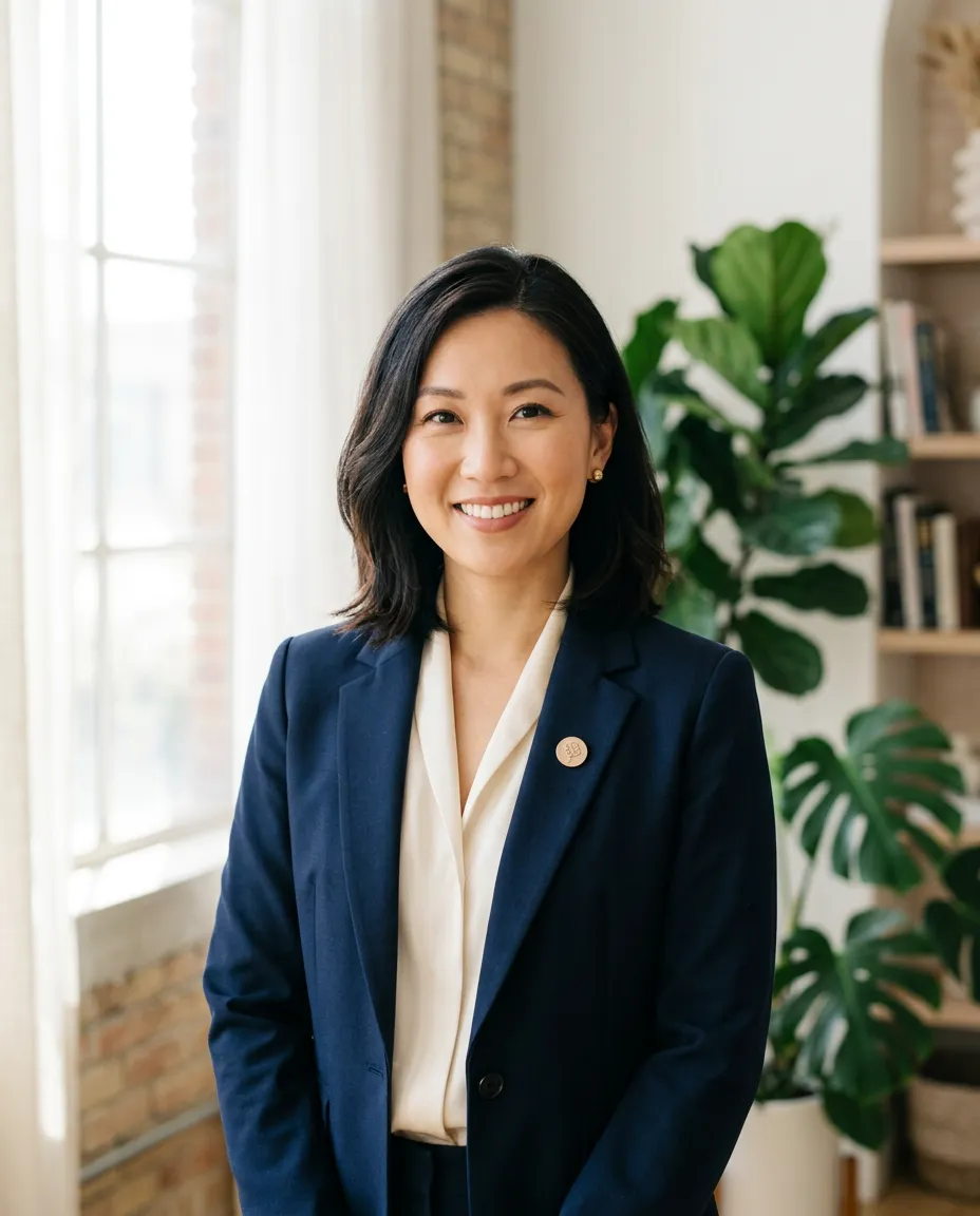 Warm professional portrait of Angelyn, founder of Virsana 168