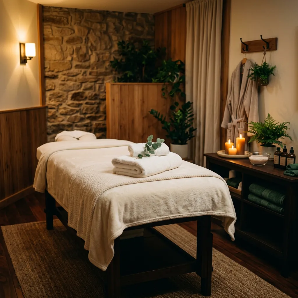 Serene day spa and luxury wellness retreat room