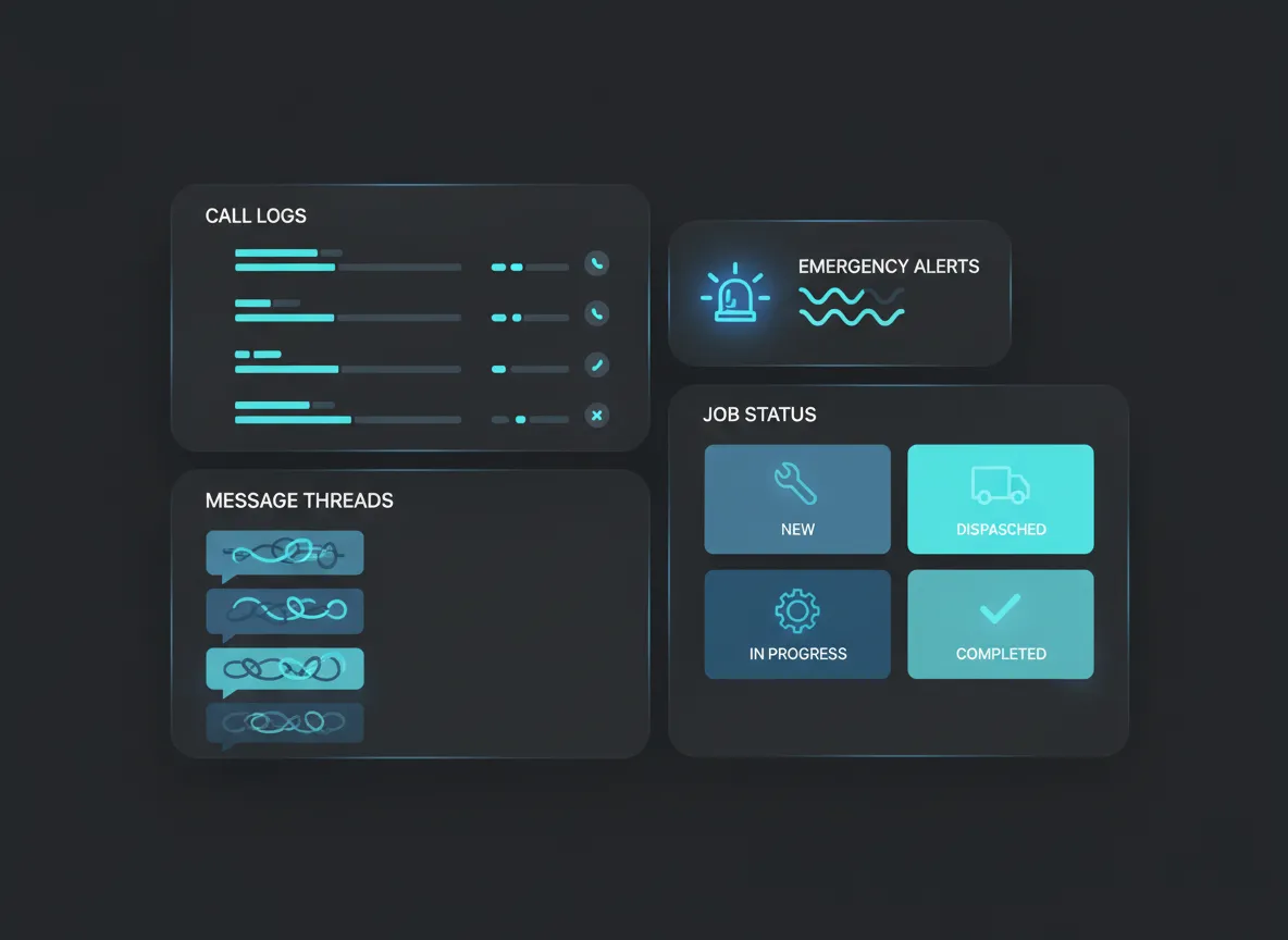 Plumbing communication system dashboard preview