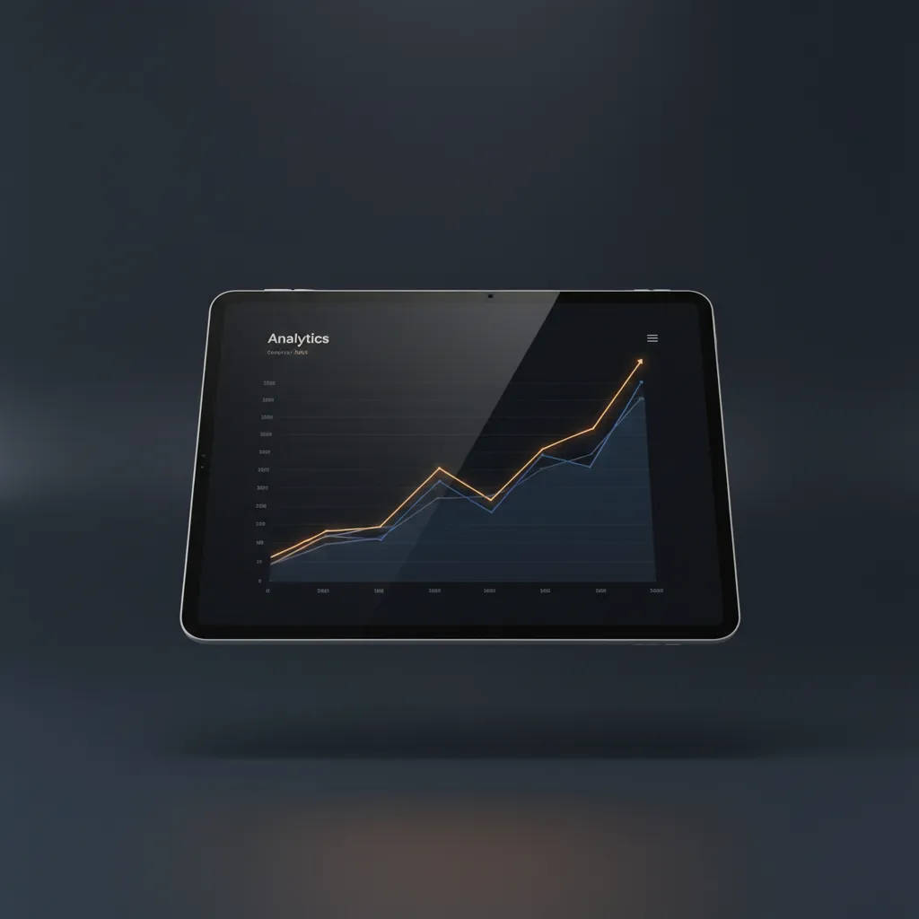 Desaturated analytics dashboard with amber accents