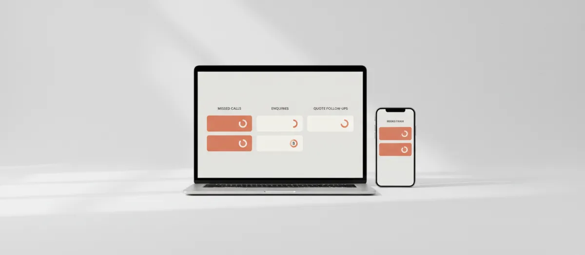 Electrician checking jobs and enquiries on WireTrack dashboard