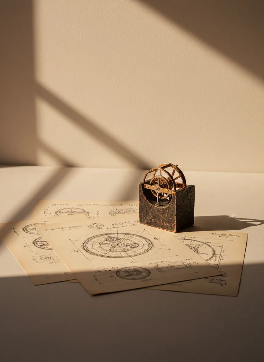 Entwurfszeichnung zur Skulptur Tourbillon