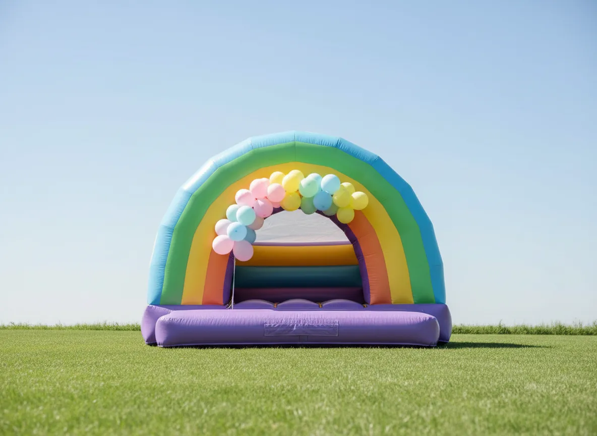 Colorful bounce castle rental