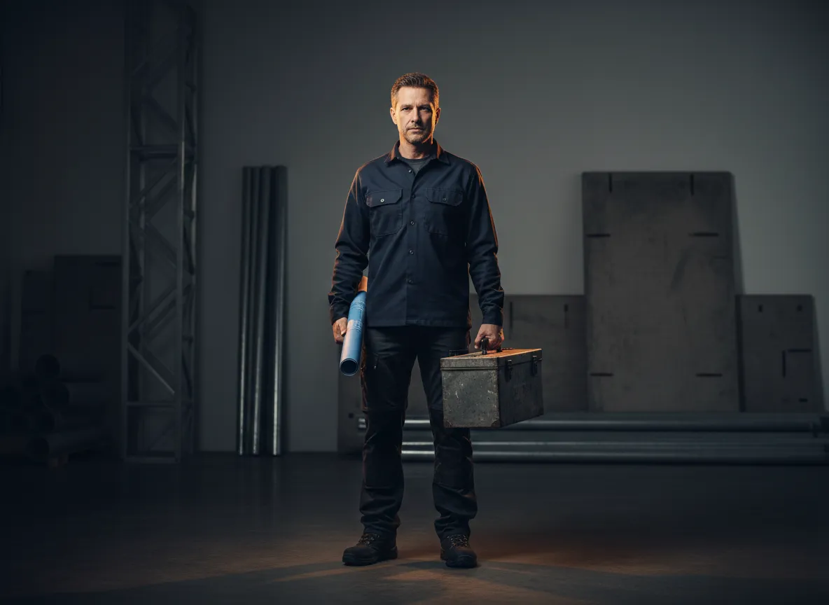 Contractor looking stressed while carrying the weight of the business