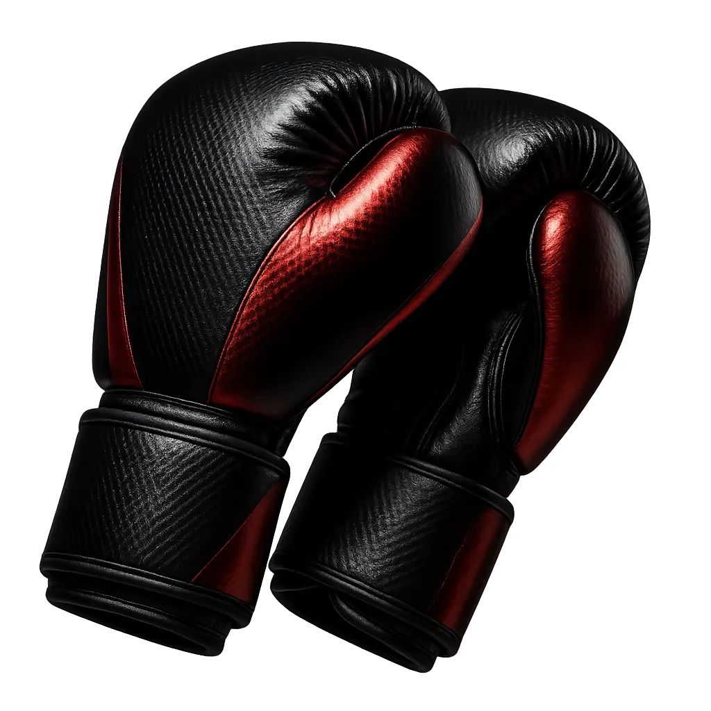 Red professional kickboxing gloves cutout