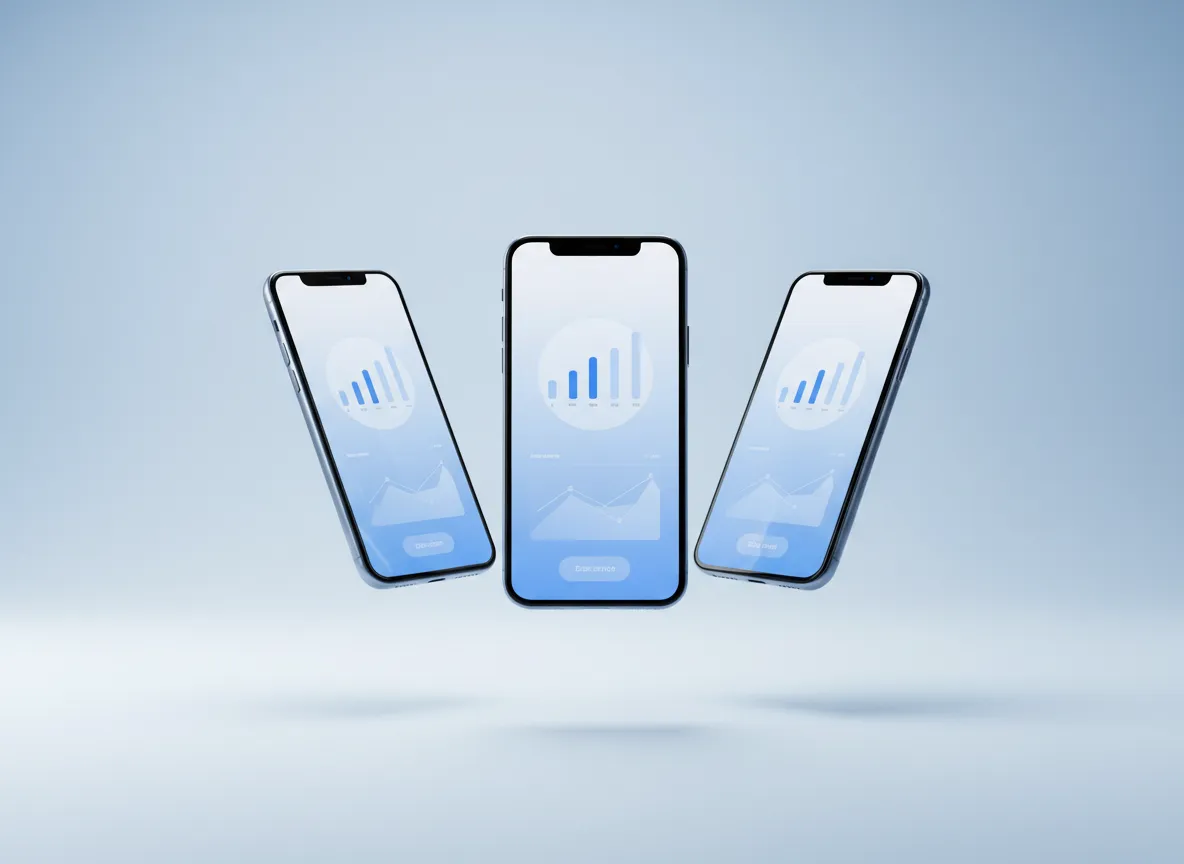 Smartphones modernos sobre fondo claro