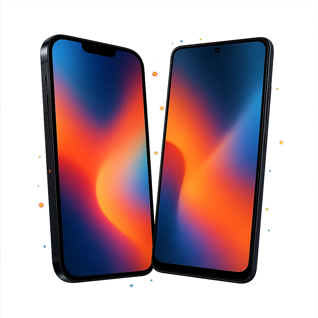 Floating dual-smartphone mockup showing Adaptive Apps interface