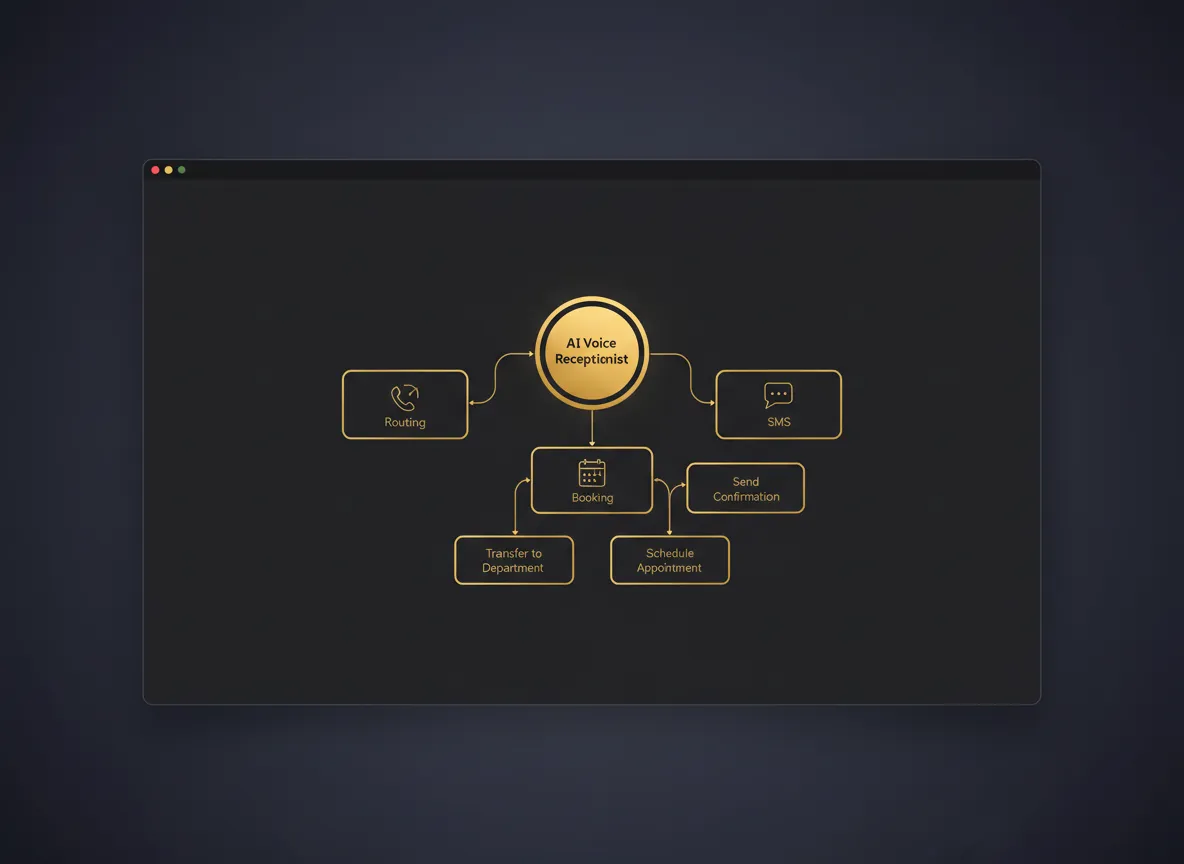 AVC AI receptionist call flow and action buttons