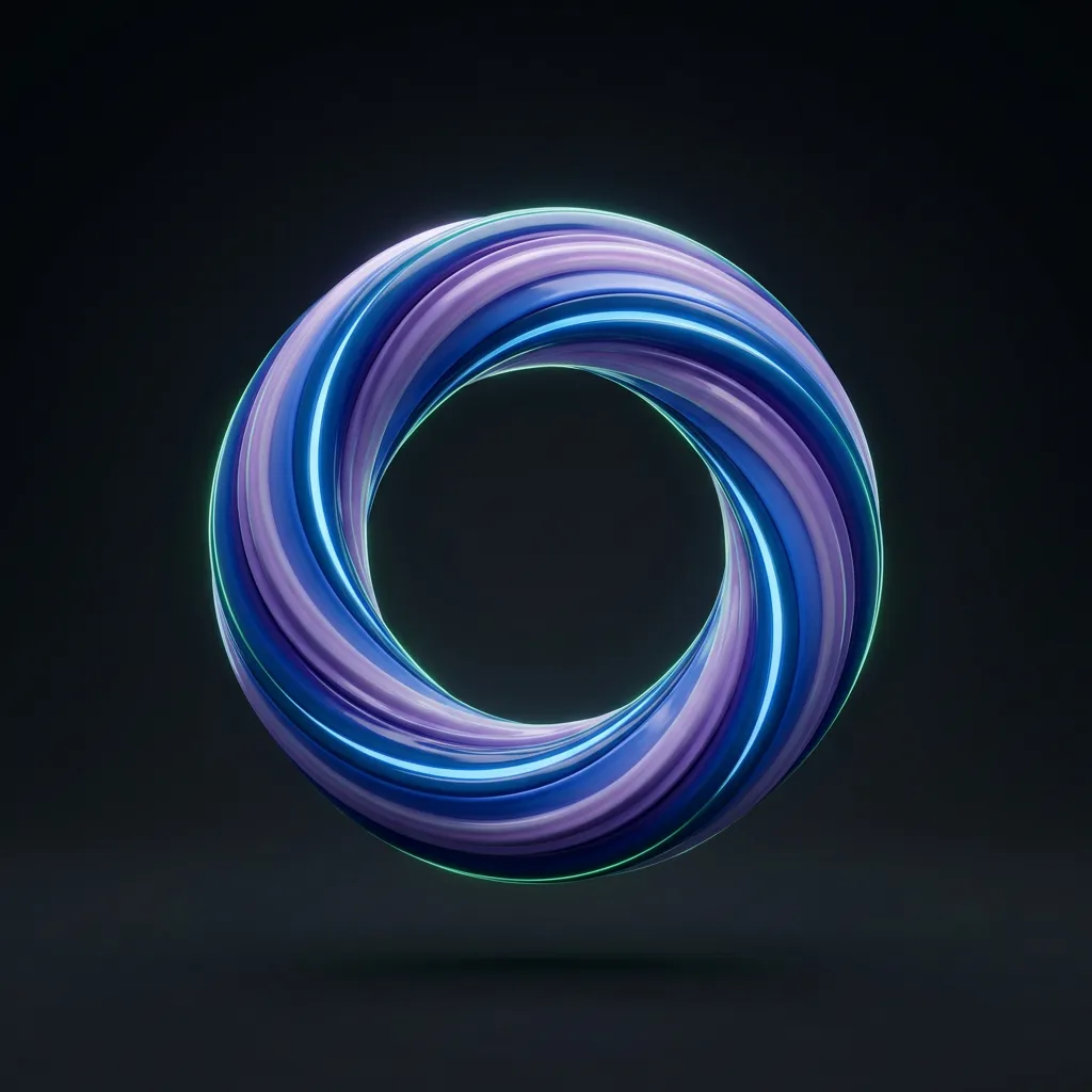 Färgglad 3D-torus ring i blått och lila som symboliserar kontinuerlig räckvidd
