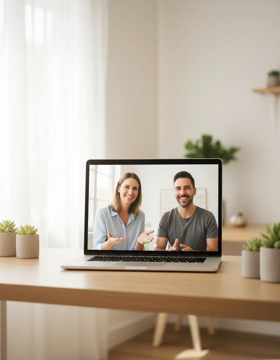 Friendly publishing consultant on a video call with a small business owner