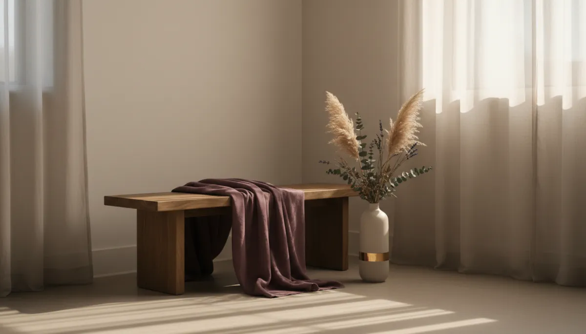 A calm, minimal healing space representing a reset