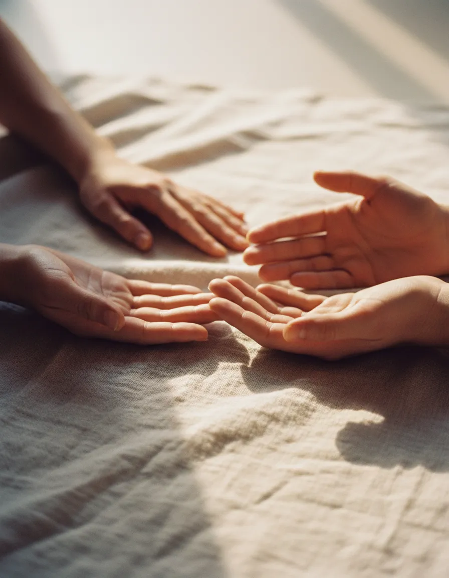 Gentle hands performing energy work
