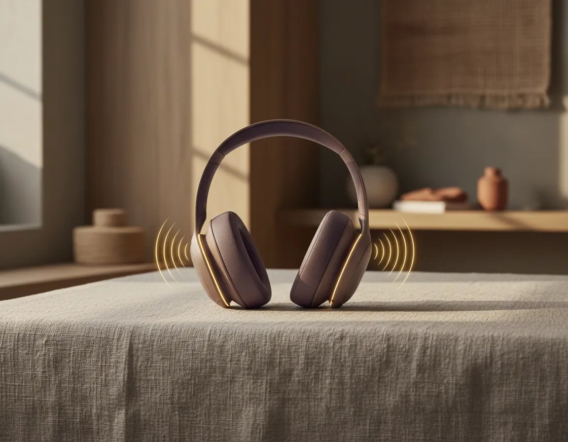 A person experiencing deep somatic release through 9D breathwork audio technology