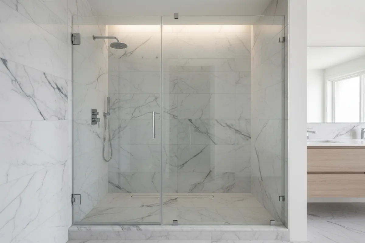 Frameless door and panel glass shower system
