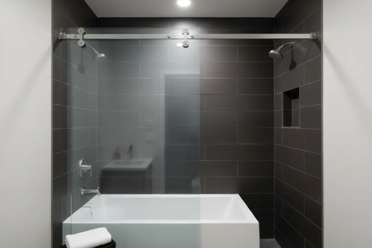 Modern sliding glass shower door