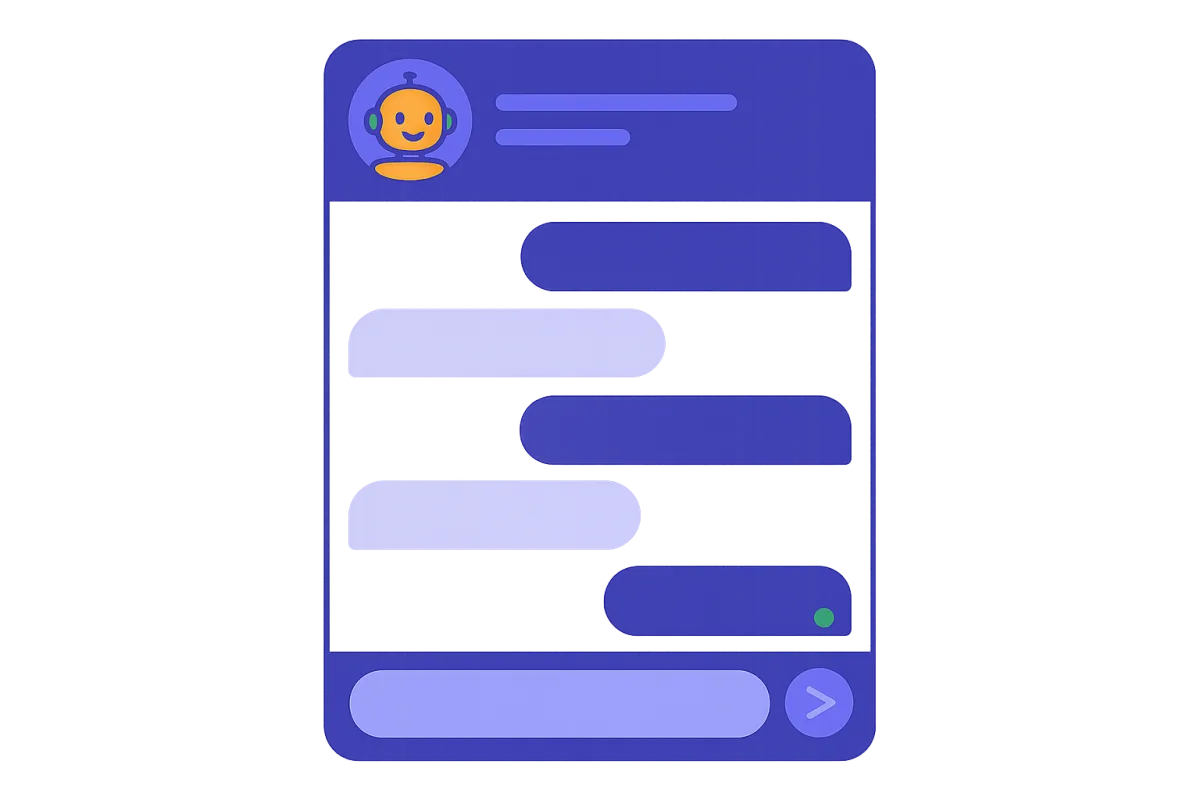 Interactive AI concierge chat interface answering customer questions and scheduling calendar appointments
