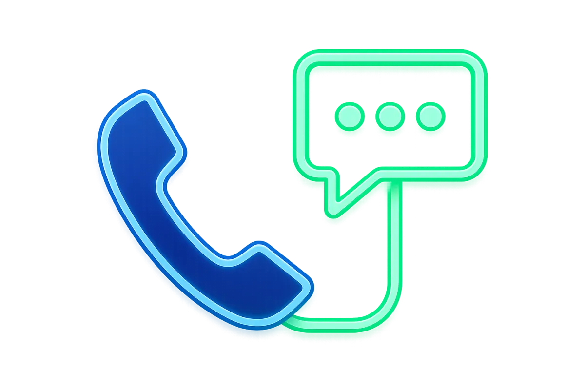 Visual illustration of a missed call trigger transitioning into an automated SMS lead recovery dialogue