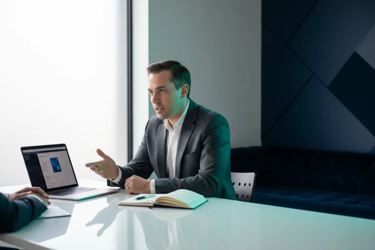 LegalGrowAgency Strategieberater im Kundengespräch