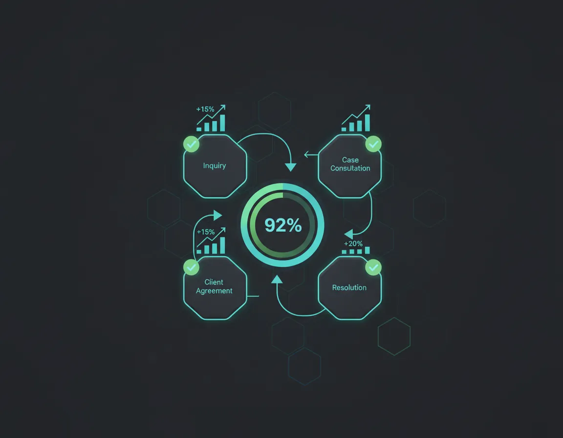 Abstract KPI dashboard widget showing successful systematic infrastructure