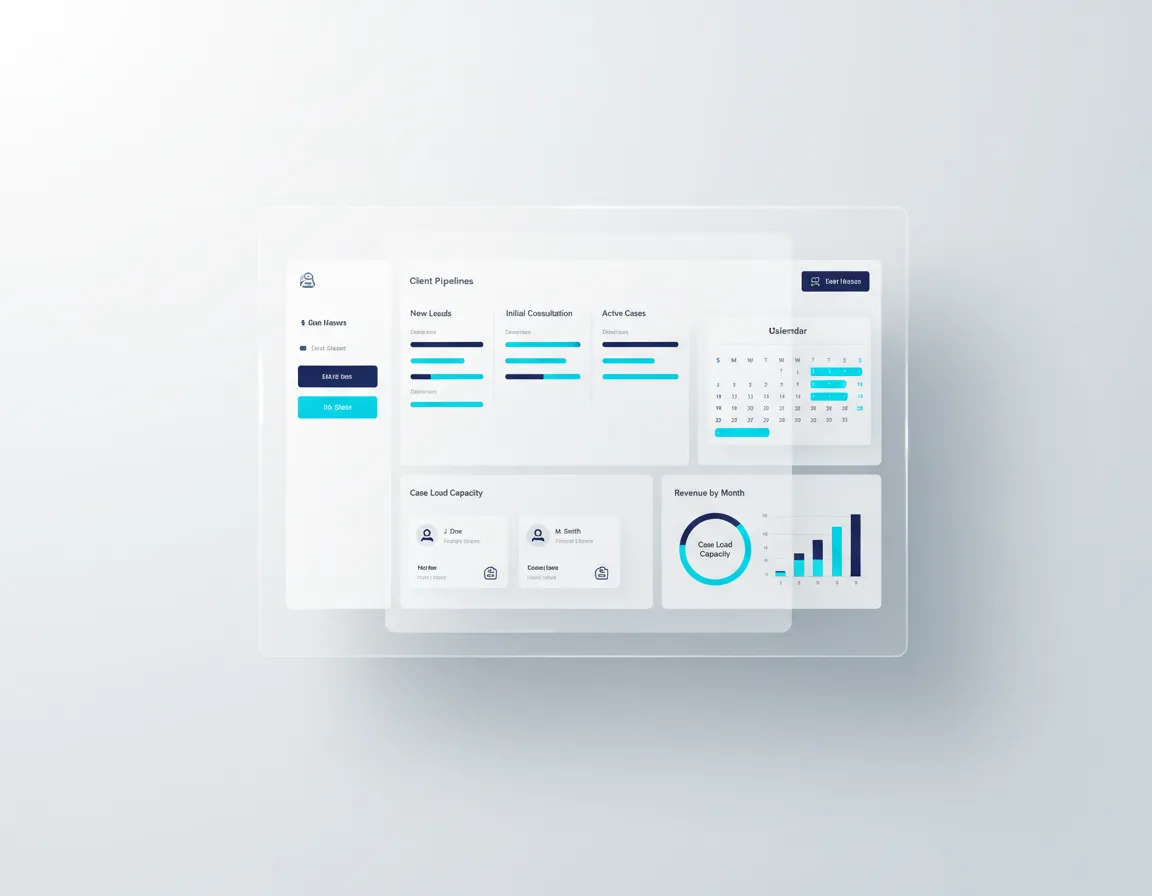 SaaS Dashboard Mockup Kanzlei CRM