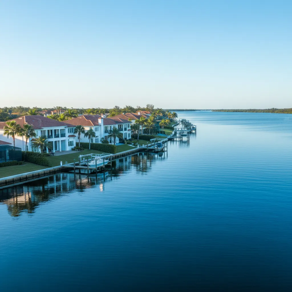 Beautiful neighborhood homes along the Manatee River in Palmetto, FL