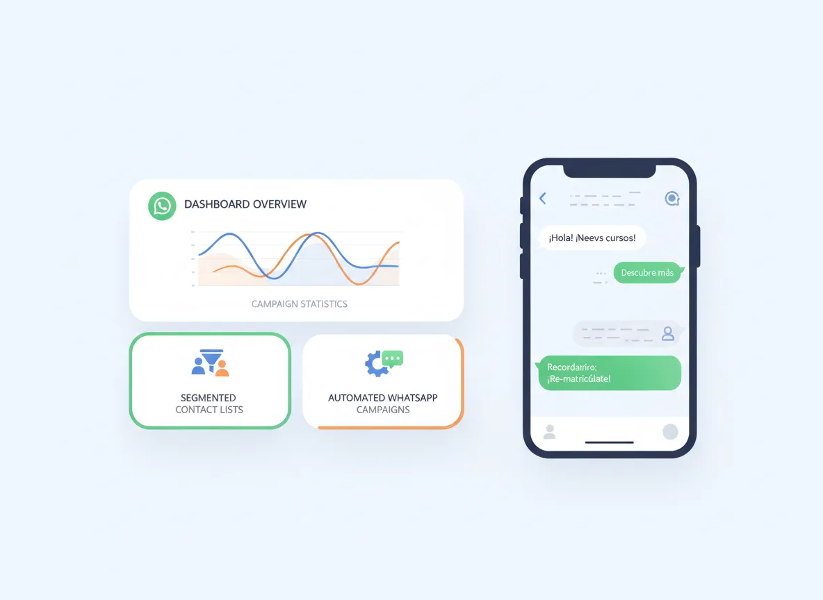 Campañas de WhatsApp automatizadas para academias