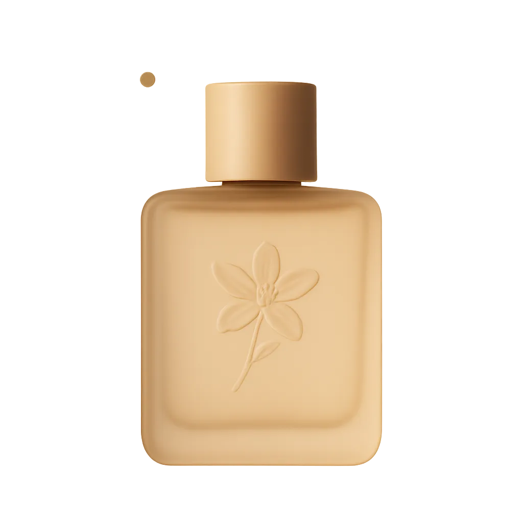Neroli Canvas perfume bottle stylized in warm desaturated lighting