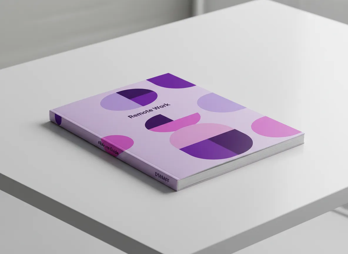 Mockup de la guía de trabajo remoto en PDF