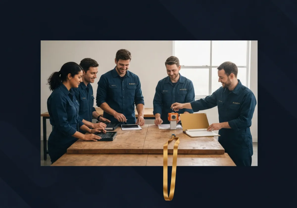 Workers engaging with practical safety systems